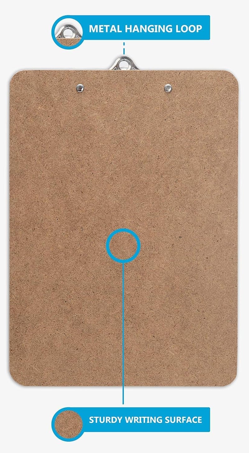 Office Solutions Direct لوح مقصوص بحجم رسالة مع مشبك فراشة (عبوة من 5) - 9'' × 12.5'' لوحات خشبية كبيرة للفصل الدراسي، لوحات للطلاب | لوح صلب للمكتب، الكلية، المعلم ولوازم العودة إلى المدرسة - Image 3